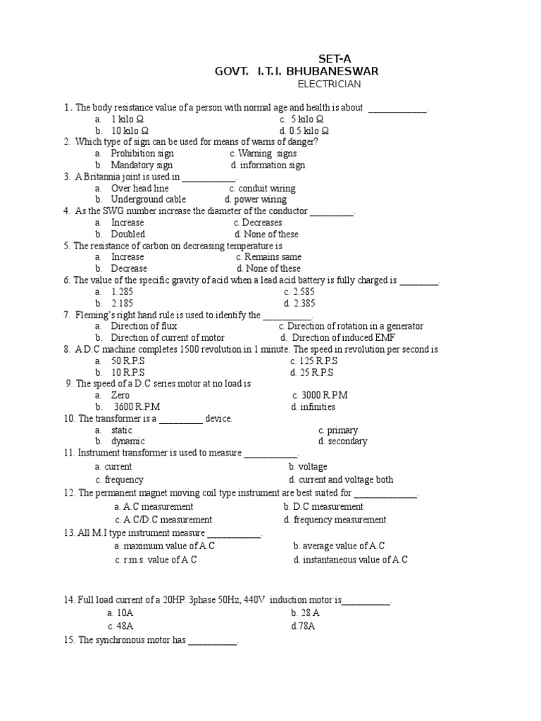 Electrical Enginering Mcqs PDF Transformer Electrical Wiring