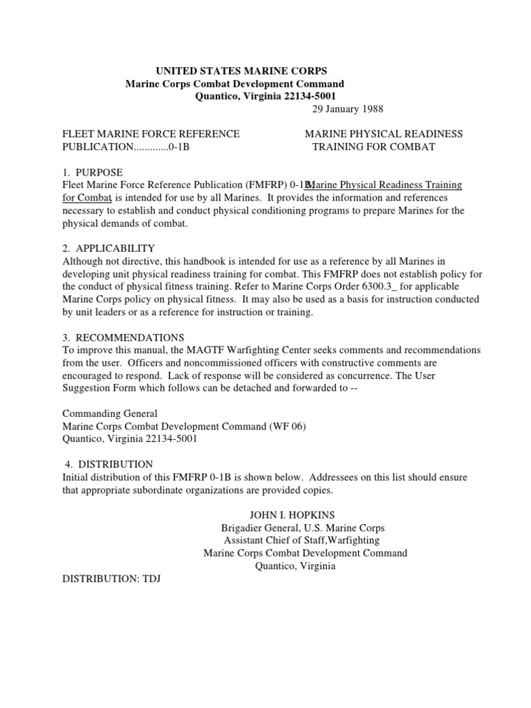 Marine Physical Readiness Training | PDF | Physical Exercise | United ...
