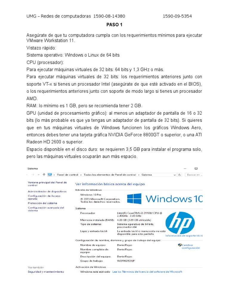 Guía de Instalación de VMware Workstation | PDF | V Mware | Puesto de ...