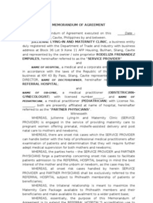Physician Service Agreement Template