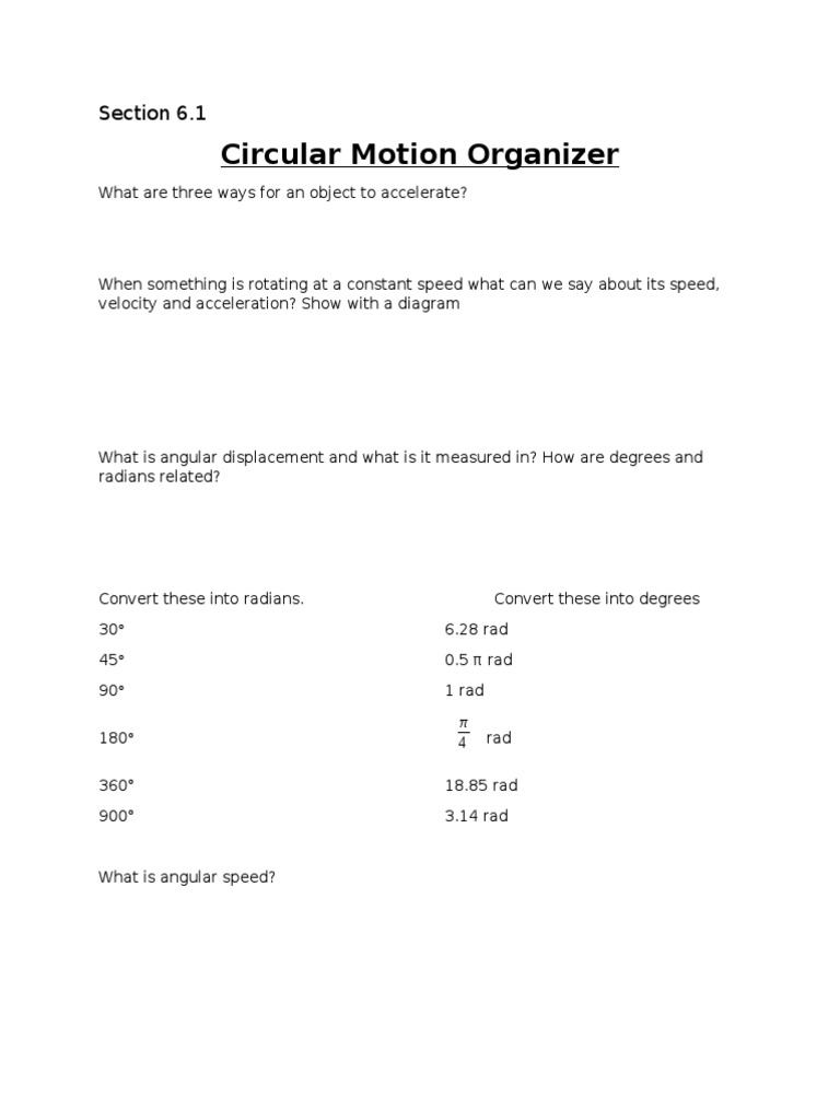 Circular Motion and Acceleration Concepts | PDF