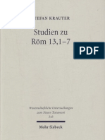 Stefan Krauter Studien Zu Röm 13,1-7. Paulus Und Der Politische Diskurs Der Neronischen Zeit Wissenschaftliche Untersuchungen Zum Neuen Testament 243 2009 PDF