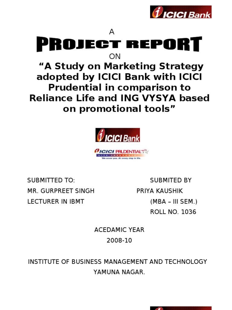 Icici Bank- project report | Insurance | Risk