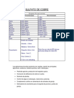 Sulfato de Cobre - Caracteristicas