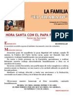 HORA SANTA CON EL PAPA. La Familia. El Trabajo