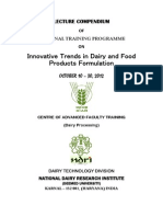 Innovative Trends in Dairy and Food Products Formulation 2012