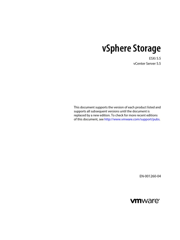 Vsphere Esxi Vcenter Server 55 Storage Guide | PDF | Network Interface ...