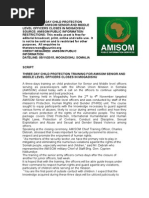 THREE DAY CHILD PROTECTION TRAINING FOR AMISOM SENIOR AND MIDDLE LEVEL OFFICERS CLOSES IN MOGADISHU