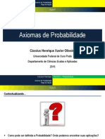 Aula 4 - Axiomas de Probabilidade, Regra de Adição