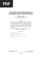 A Fresh Look at Chota Valley Spanish: An Afro-Hispanic Dialect of Northern Ecuador