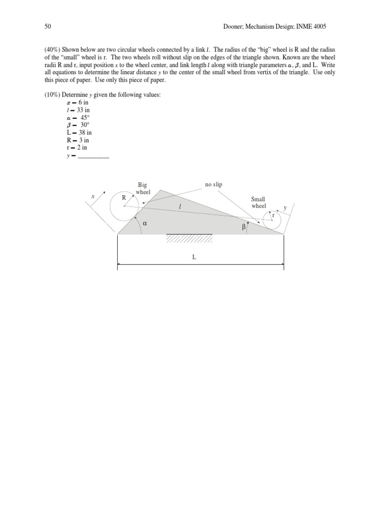 Wheel Mechanism Design Calculations | PDF