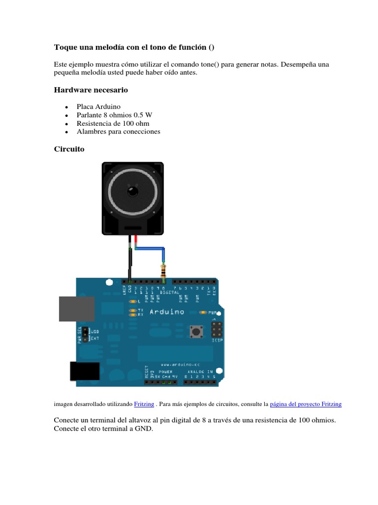 Melodías con Arduino y parlante 8 ohmios | PDF | Informática