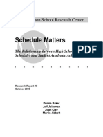 WSRC HS Scheduling Research Report FINAL 10-03-06