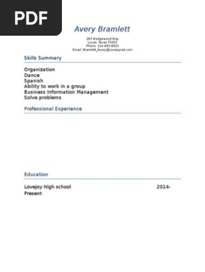 resume- avery bramlett