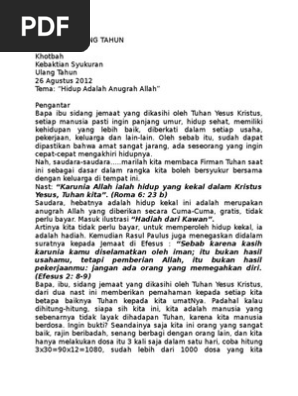Renungan Syukuran Ulang Tahun Pdf
