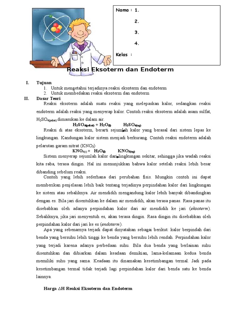 Lks P Reaksi Eksoterm Dan Endoterm