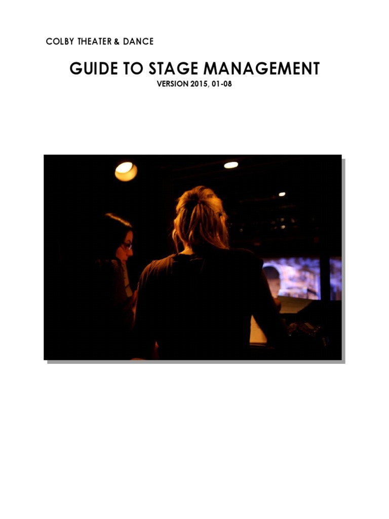 Stage Management Guide for Colby Productions | PDF | Theatre ...