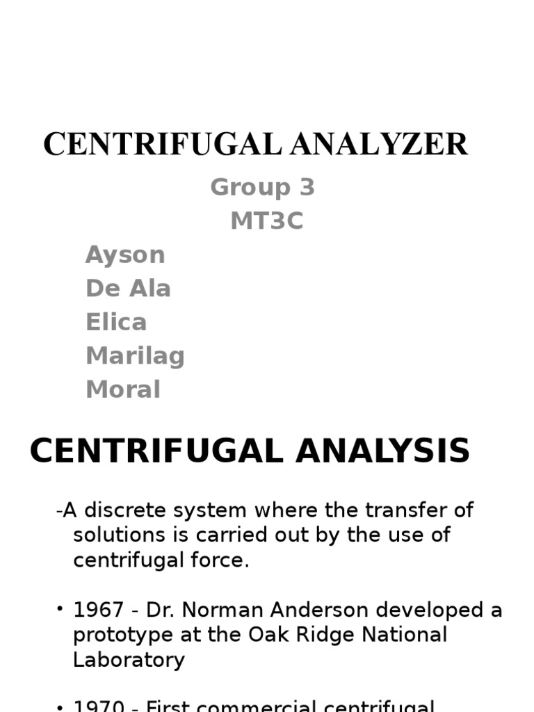 Centrifugal Analyzer (Clinical Chemistry) PDF Spectrophotometry Assay
