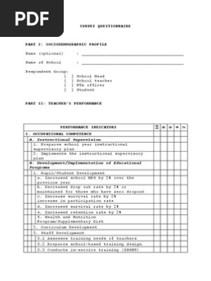 Survey Questionnaire Latest