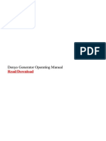 Denyo Generator Operating Manual