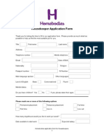 House Keeper Application Form 3