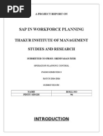 Sap in Workforce Planning: Thakur Institute of Management Studies and Research