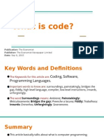 What Is Code?: Publication: The Economist Publisher: The Economist Newspaper Limited Date: Sep 8, 2015