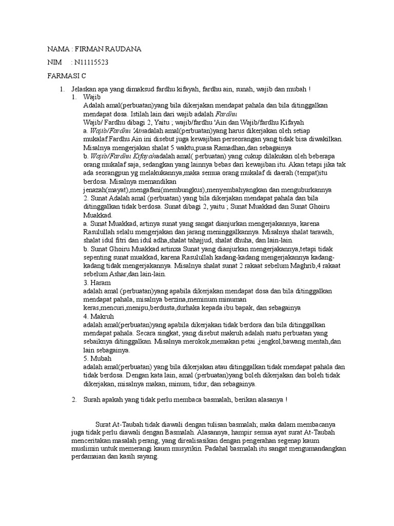 Jelaskan Apa Yang Dimaksud Fardhu Kifayah