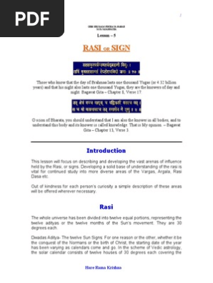 Astrology Lesson 5 Rasi Pdf Planets In Astrology Astrological Sign