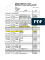 FMMC BPT Cardio-Respiratory Physiotherapy Schedule