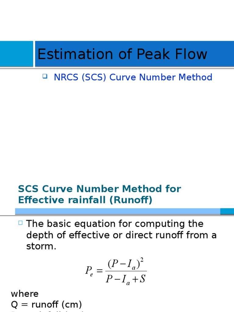 SCS Method for Peak Flow Estimation | PDF | Surface Runoff | Soil