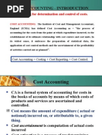 Introduction to Cost Accounting- Module 1