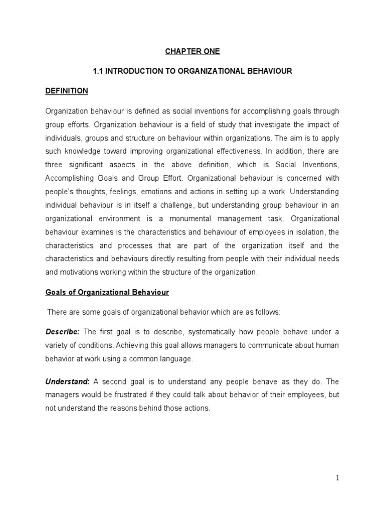 Introduction to Organizational Behavior | PDF | Organizational Behavior ...