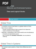 Networks and Distributed Systems: Time and Logical Clocks