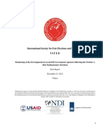 Monitoring of The Developments in Local Self-Government Agencies Following The October 1, 2012 Parliamentary Elections