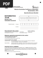 Mathematics 3A/B Calc Assumed 2014
