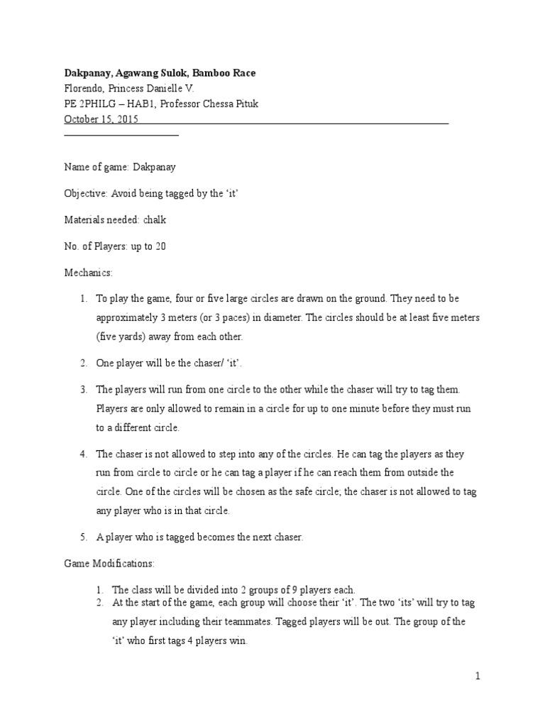 Formal PE Report | PDF | Sports | Leisure