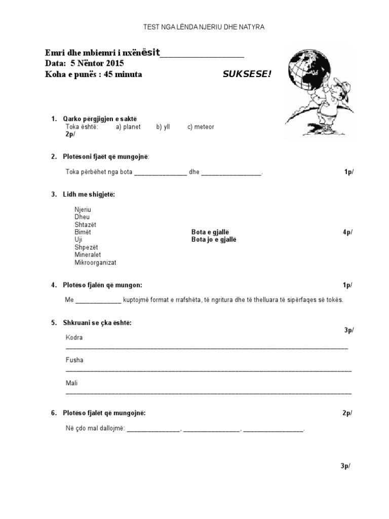 Test Historia Klasa 6 Albas