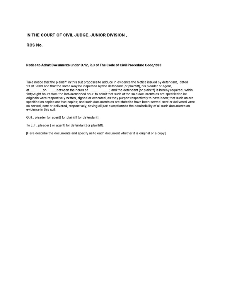 Notice to produce document under CPC