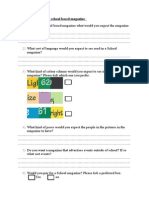 Questionnaire For The School Based Magazine