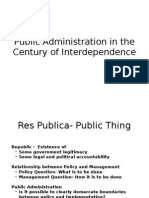 Public Administration in The Century of Interdependence