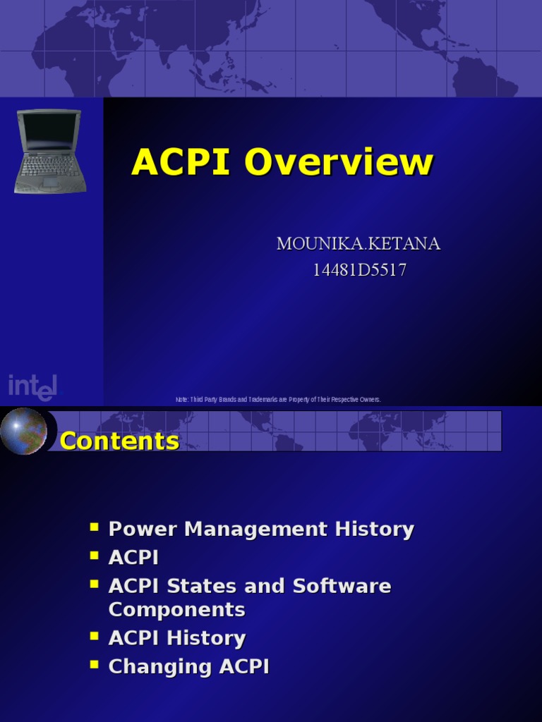 An Introduction to ACPI A Standard for Power Management and Device Configuration in Computer