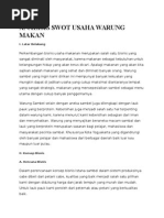 Download ANALISIS SWOT USAHA WARUNG MAKANdocx by Samsul Hadi SN288769287 doc pdf