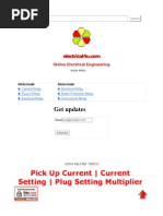 Pick Up Current Current Setting Plug Setting Multiplier and