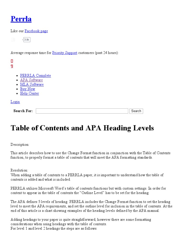 Table of Contents APA | Communication | Computing