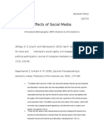 Effects of Social Media Annotated Bibliography