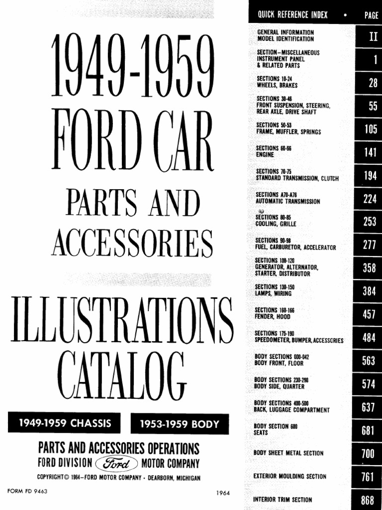 19491959 Ford Car Parts and Illustrations Catalog PDF PDF