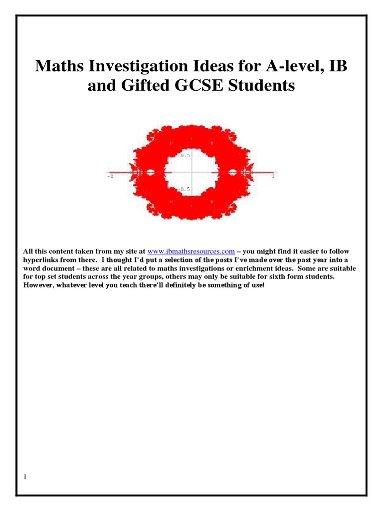 Maths Investigation Ideas for Students | PDF | Prime Number | Circle