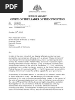 Dominica Opposition Letter to PM Skerrit Demanding Ng-UNDP Document