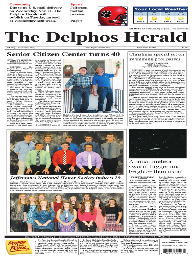 Senior Citizen Center Turns 40 The Delphos Herald PDF Meteoroid